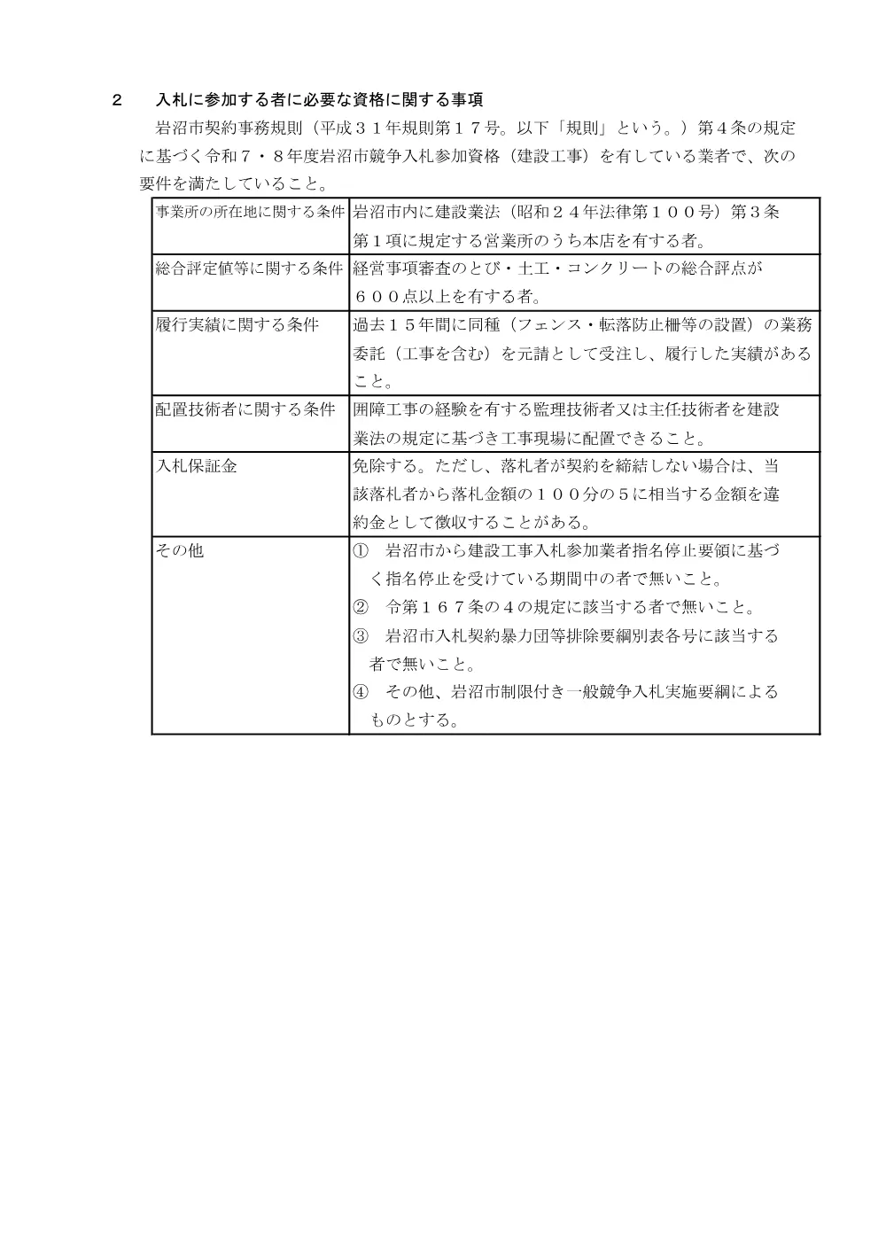 令和８年度 岩沼小学校校地フェンス修繕業務.pdf 2ページ目のプレビュー