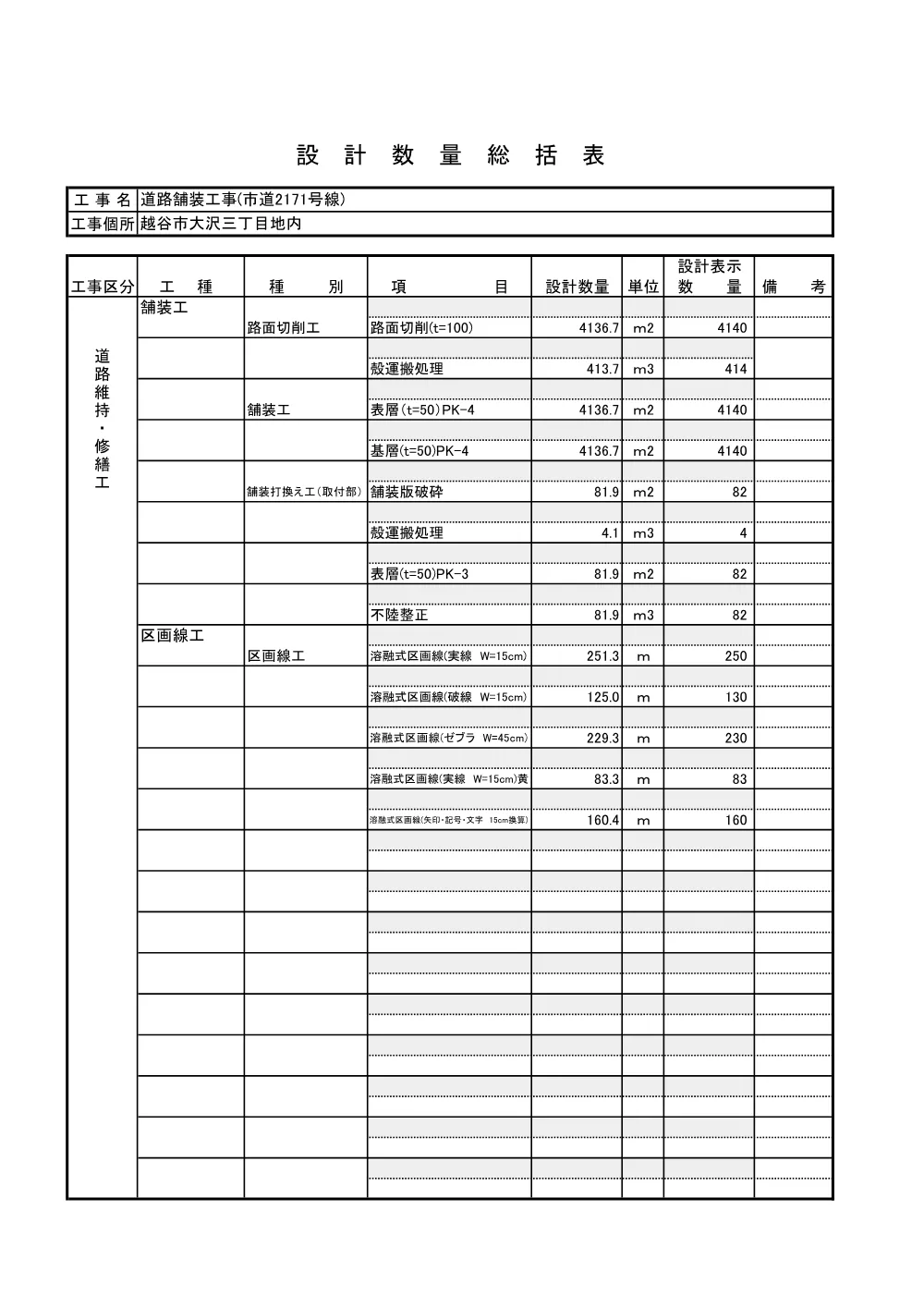 【発注図書】03.数量計算書 (1).pdf 2ページ目のプレビュー