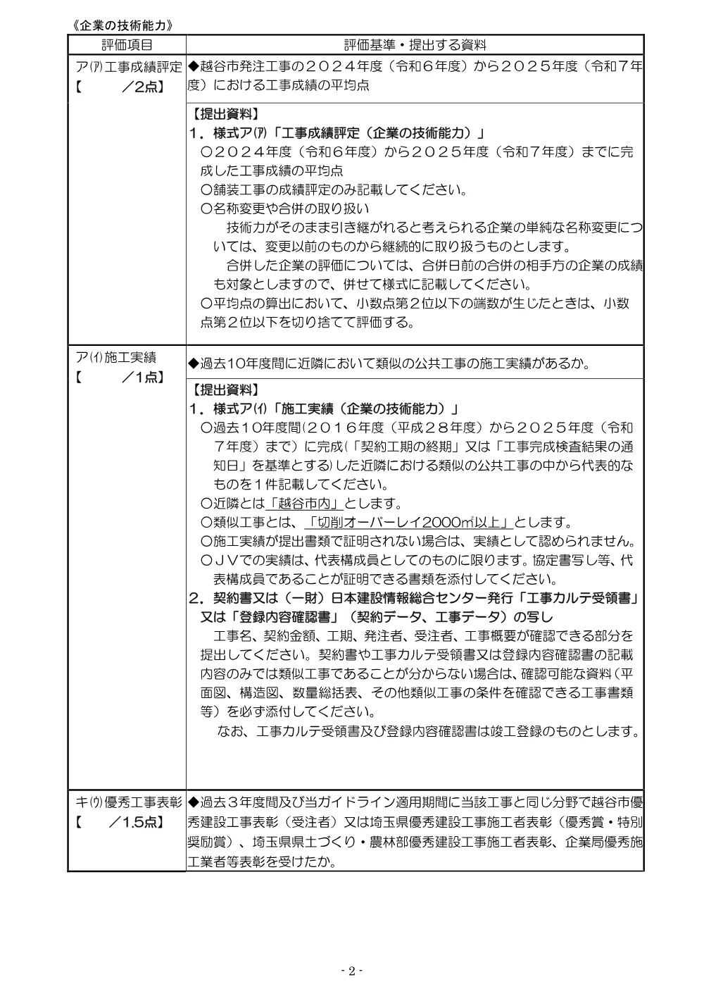 05総合評価方式に係る入札説明書R8★県算資材あり.pdf 2ページ目のプレビュー