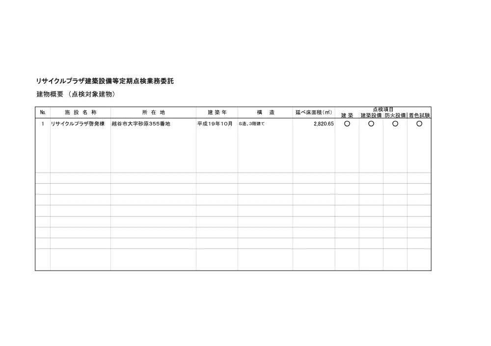 別紙【発注図書】建物概要.pdf 1ページ目のプレビュー