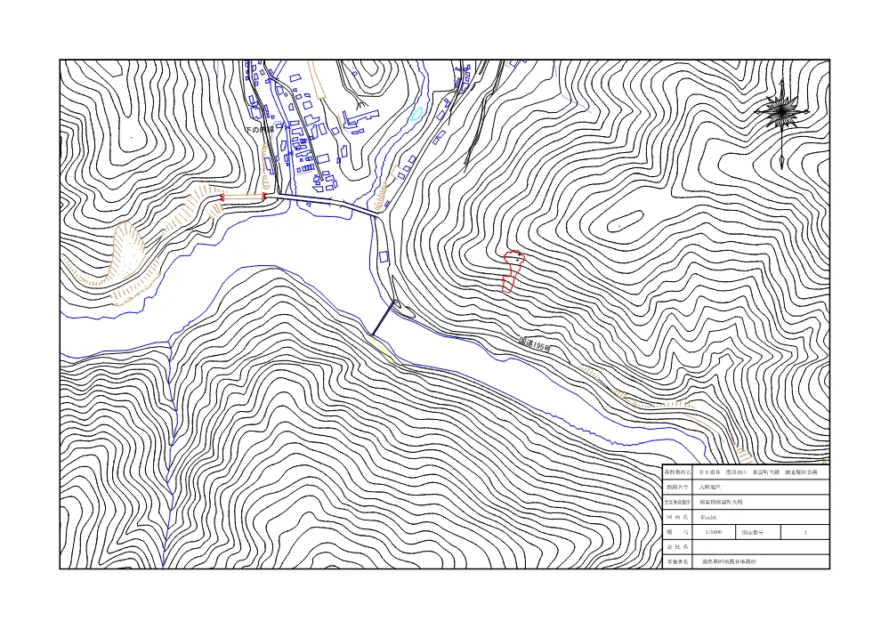 Ｒ８那林 復旧治山 那賀町大殿 調査解析業務（設計図面）.pdf 1ページ目のプレビュー