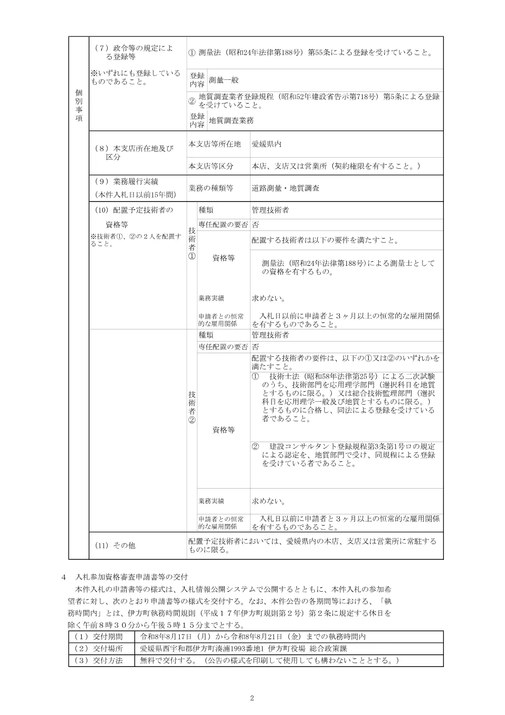 塩成地区法面対策測量調査業務委託 [PDFファイル／140KB].pdf 2ページ目のプレビュー