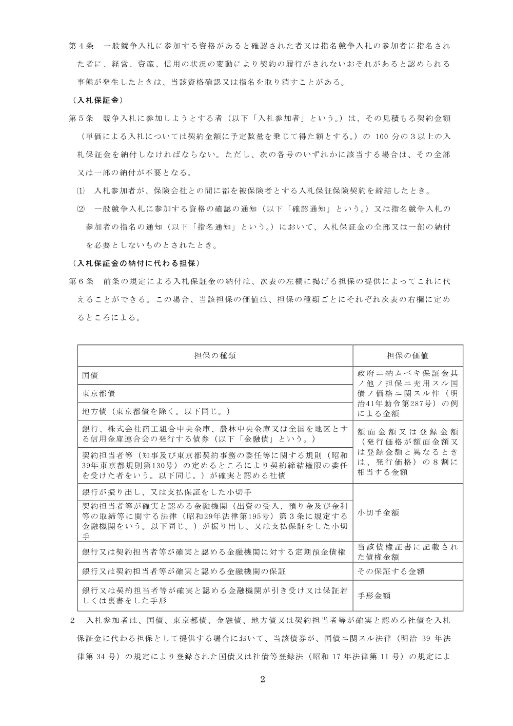 印刷請負契約における最低制限価格等設定案件競争入札参加者心得.pdf 2ページ目のプレビュー
