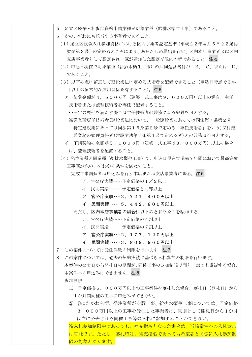 01発注票（花畑川取水ポンプ配管改修工事）（公募・事前・RUPなし）.pdf 2ページ目のプレビュー
