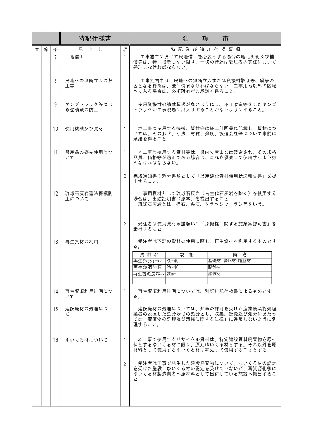 6-1 特記仕様書.pdf 2ページ目のプレビュー