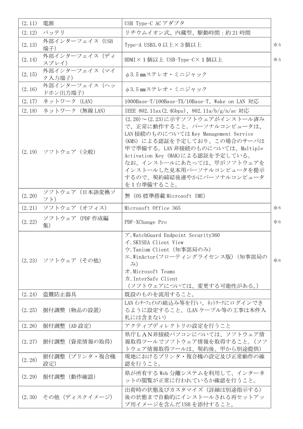 令和8年度パソコンその2仕様書（PDF：361KB）.pdf 2ページ目のプレビュー