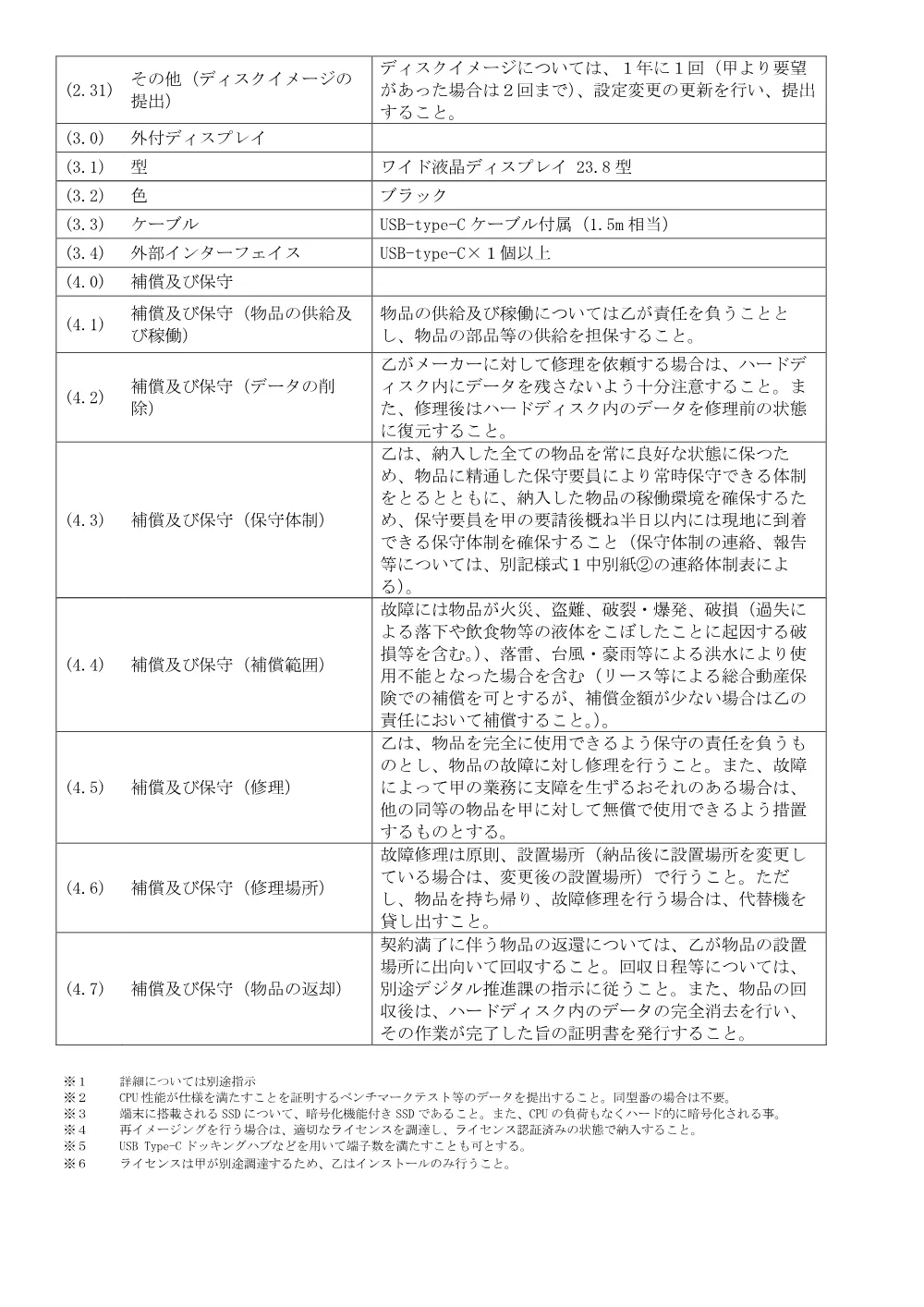 令和8年度パソコンその2仕様書（PDF：361KB）.pdf 3ページ目のプレビュー