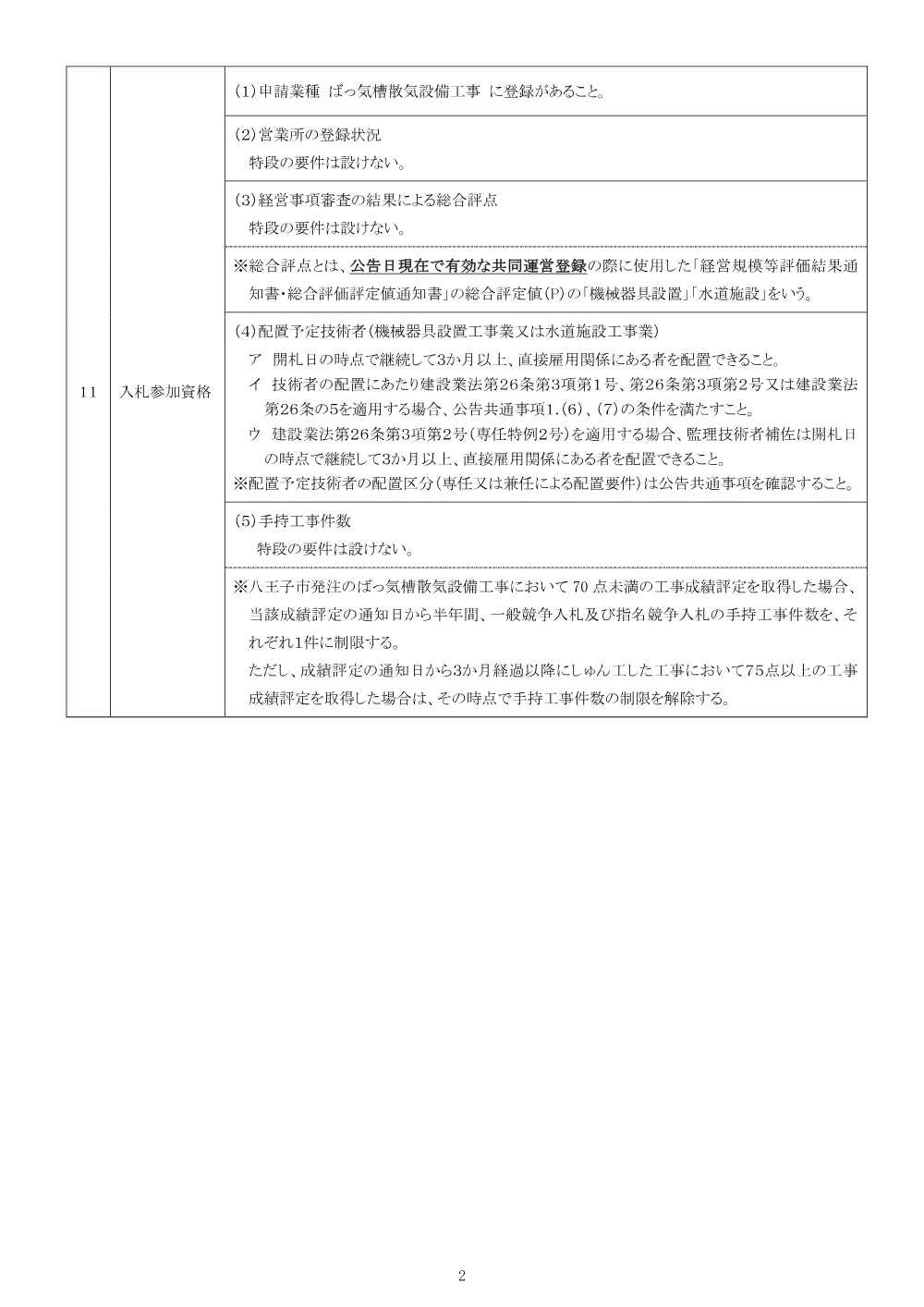 01公告（2026003974南大沢水リサイクルセンター膜ろ過設備改修工事）.pdf 2ページ目のプレビュー