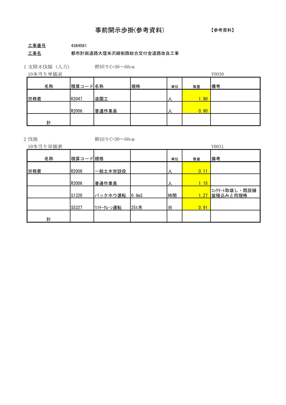 4081事前開示歩掛.pdf 1ページ目のプレビュー