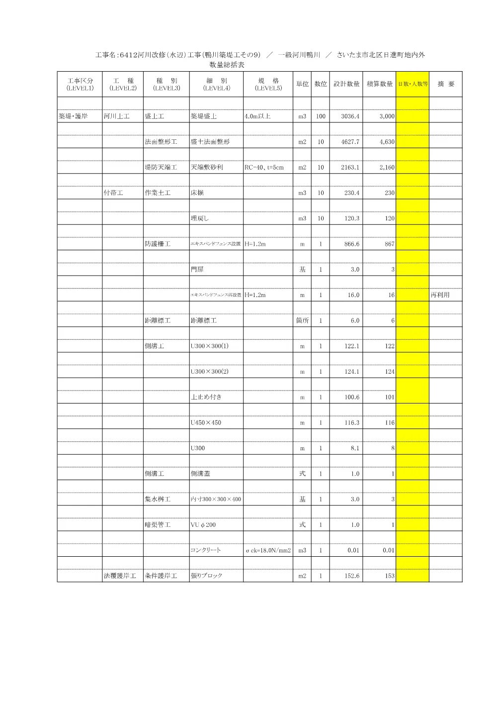 06積算参考資料（鴨川築堤工その９）.pdf 2ページ目のプレビュー