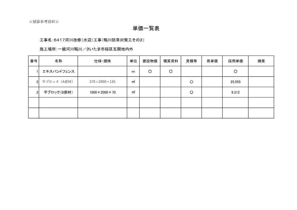 05 積算参考資料（防草対策工その２）.pdf 3ページ目のプレビュー
