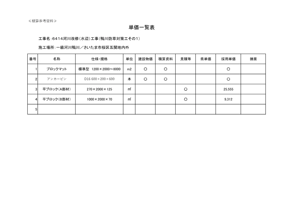 05 積算参考資料（防草対策工その１）.pdf 3ページ目のプレビュー