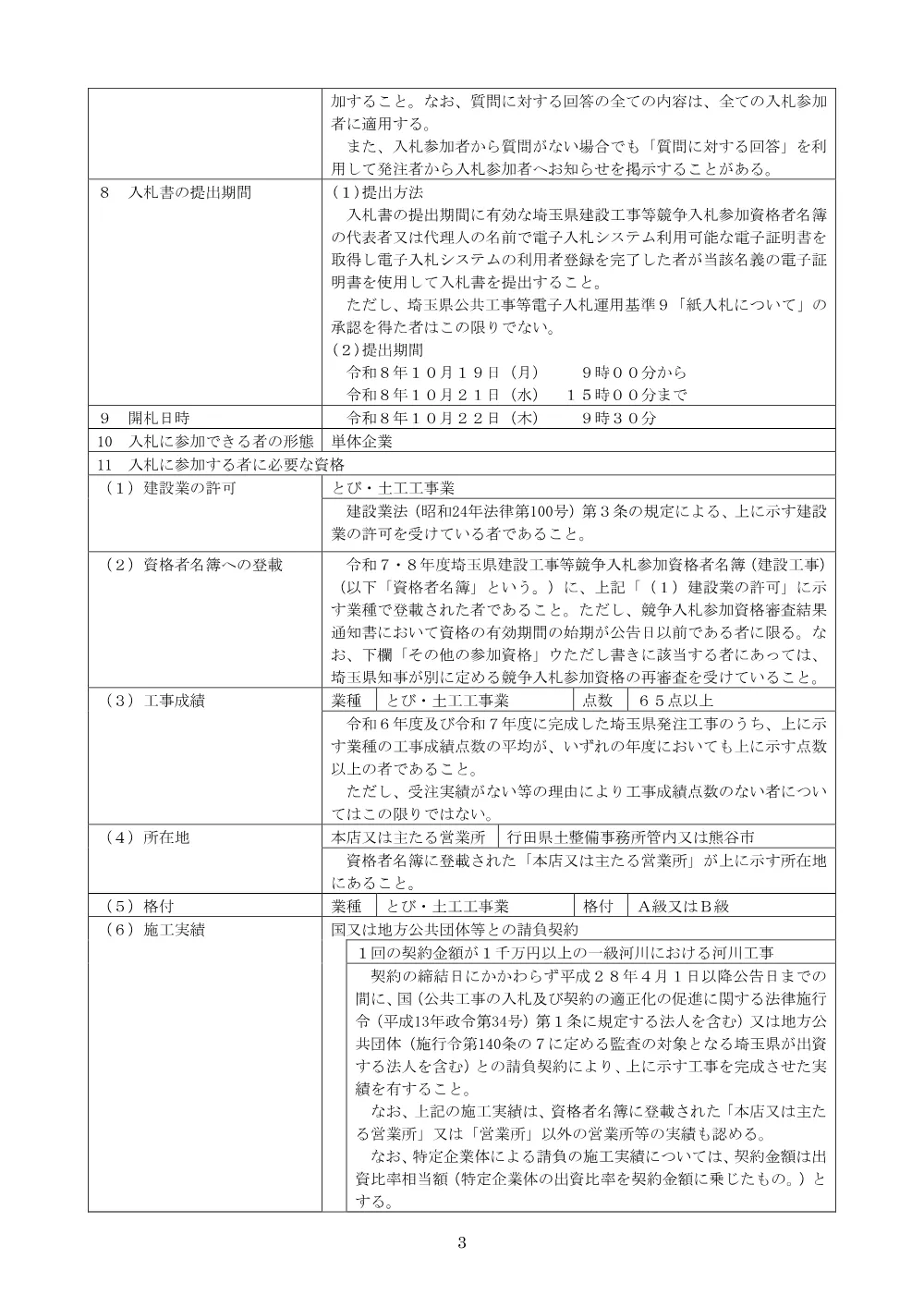 00_【公告】河川改修工事（下忍調節池・掘削土処分工）.pdf 3ページ目のプレビュー