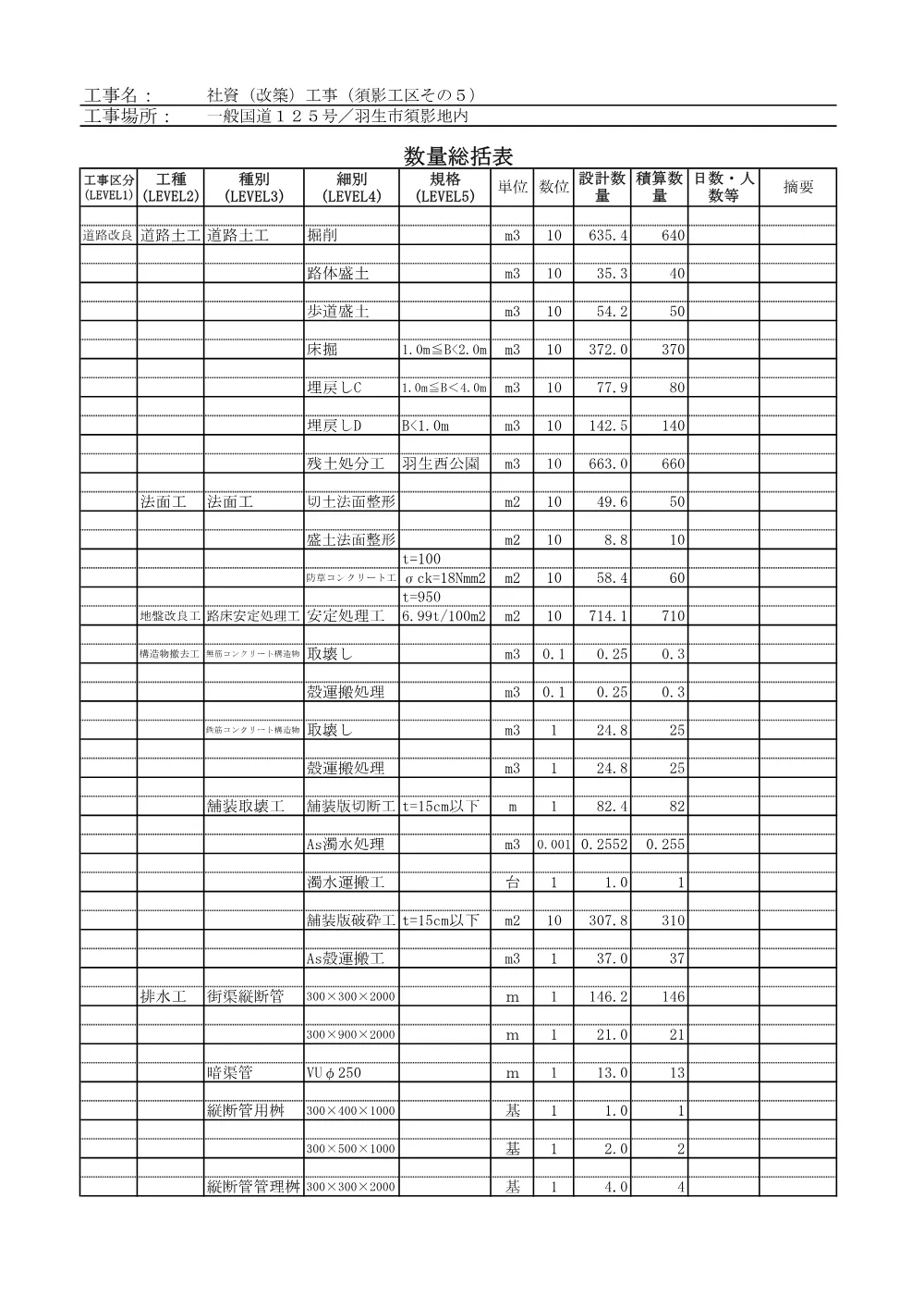 03-1数量計算書 .pdf 1ページ目のプレビュー