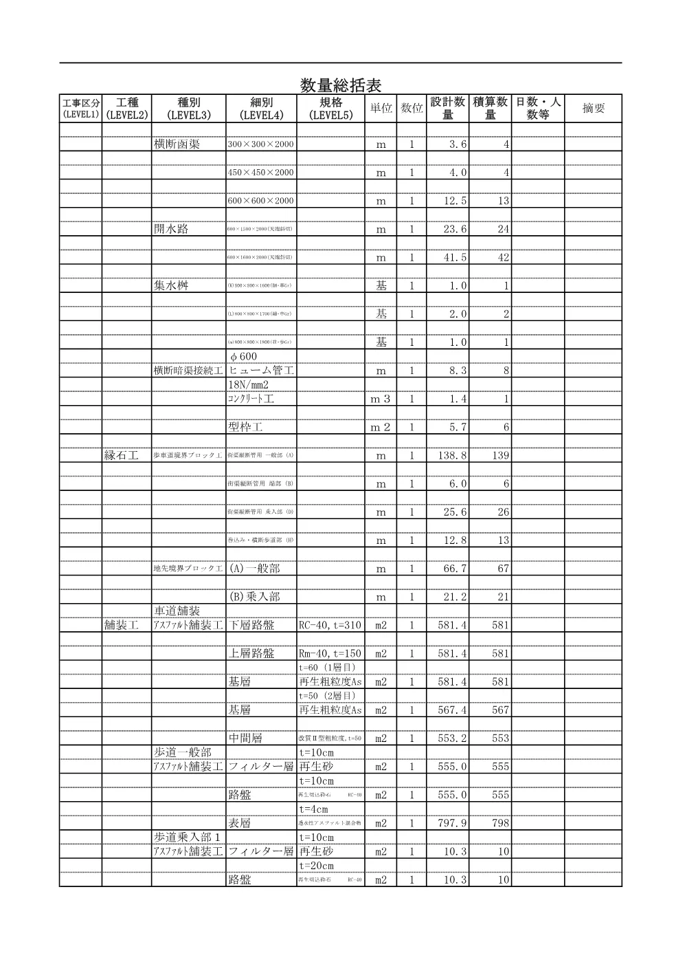 03-1数量計算書 .pdf 2ページ目のプレビュー