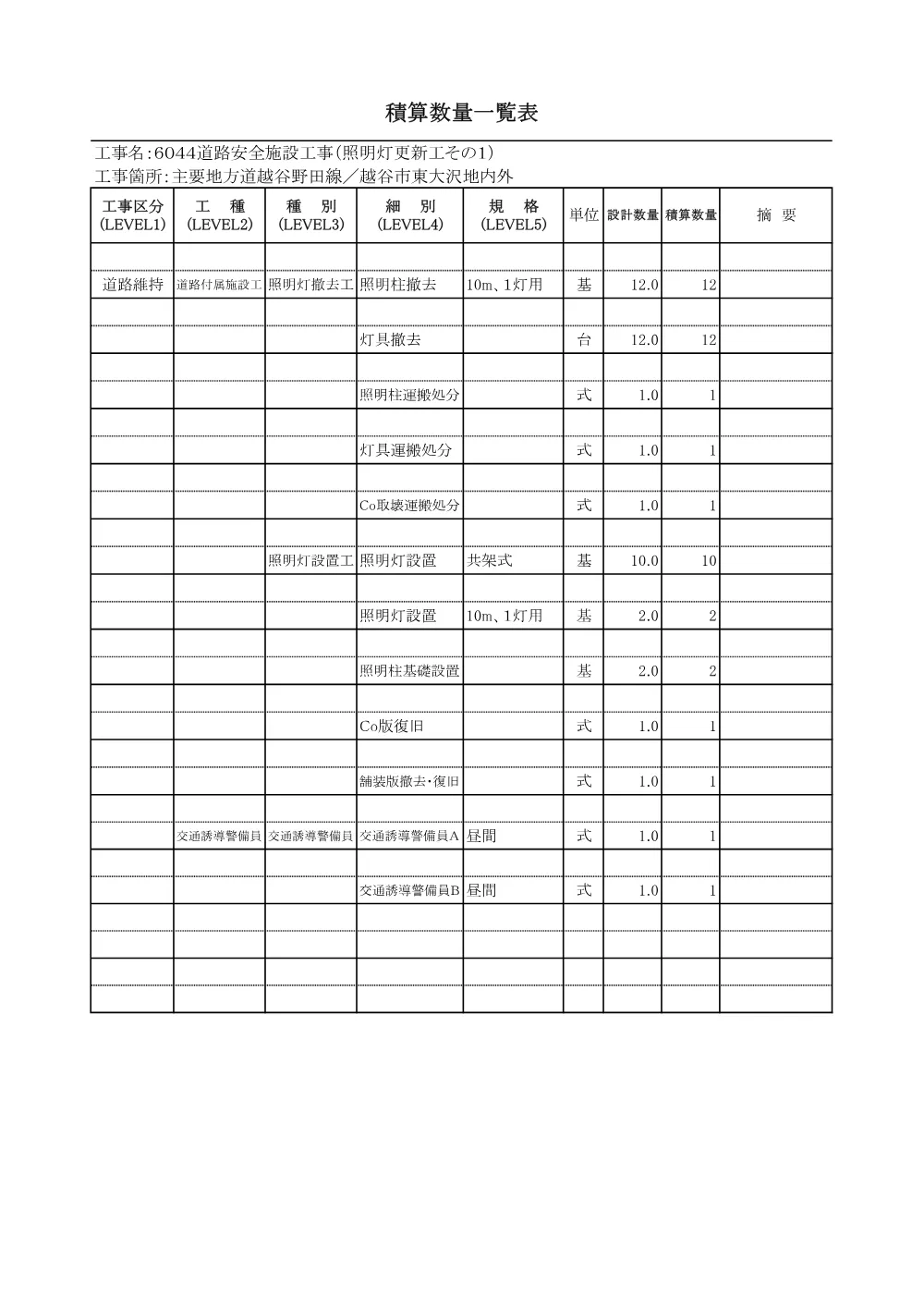 03.６０４４数量計算書.pdf 1ページ目のプレビュー