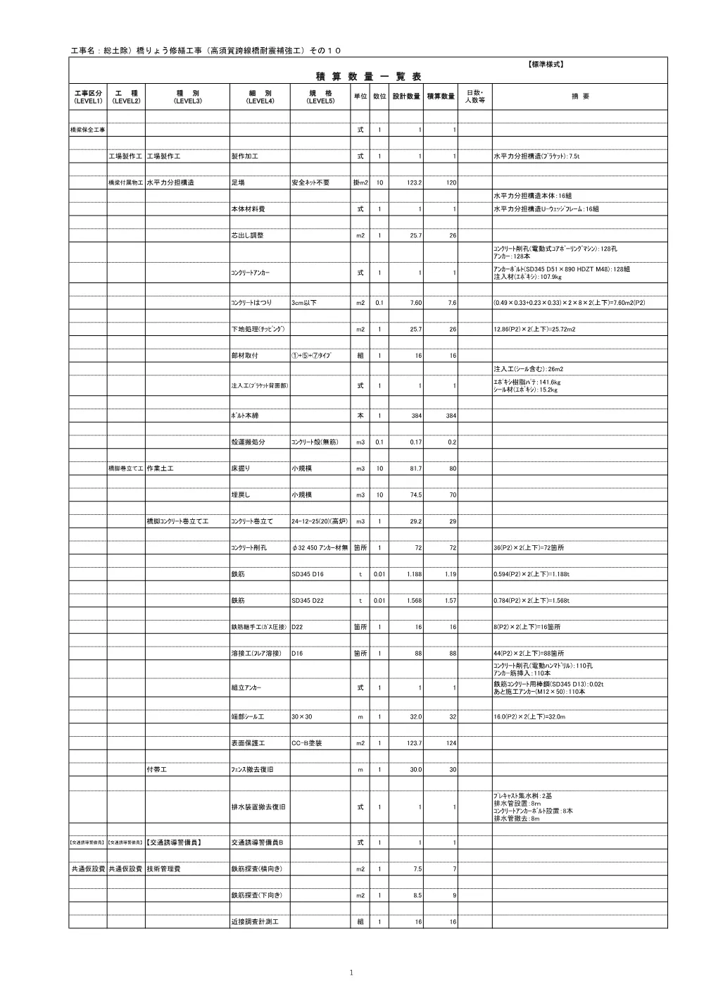 03_数量計算書.pdf 1ページ目のプレビュー