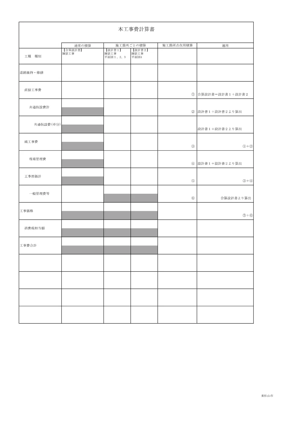 262089_０１工事数量総括表（Ｒ８市道第００３８号線ほか（上野本ほか）舗装本復旧工事）.pdf 3ページ目のプレビュー