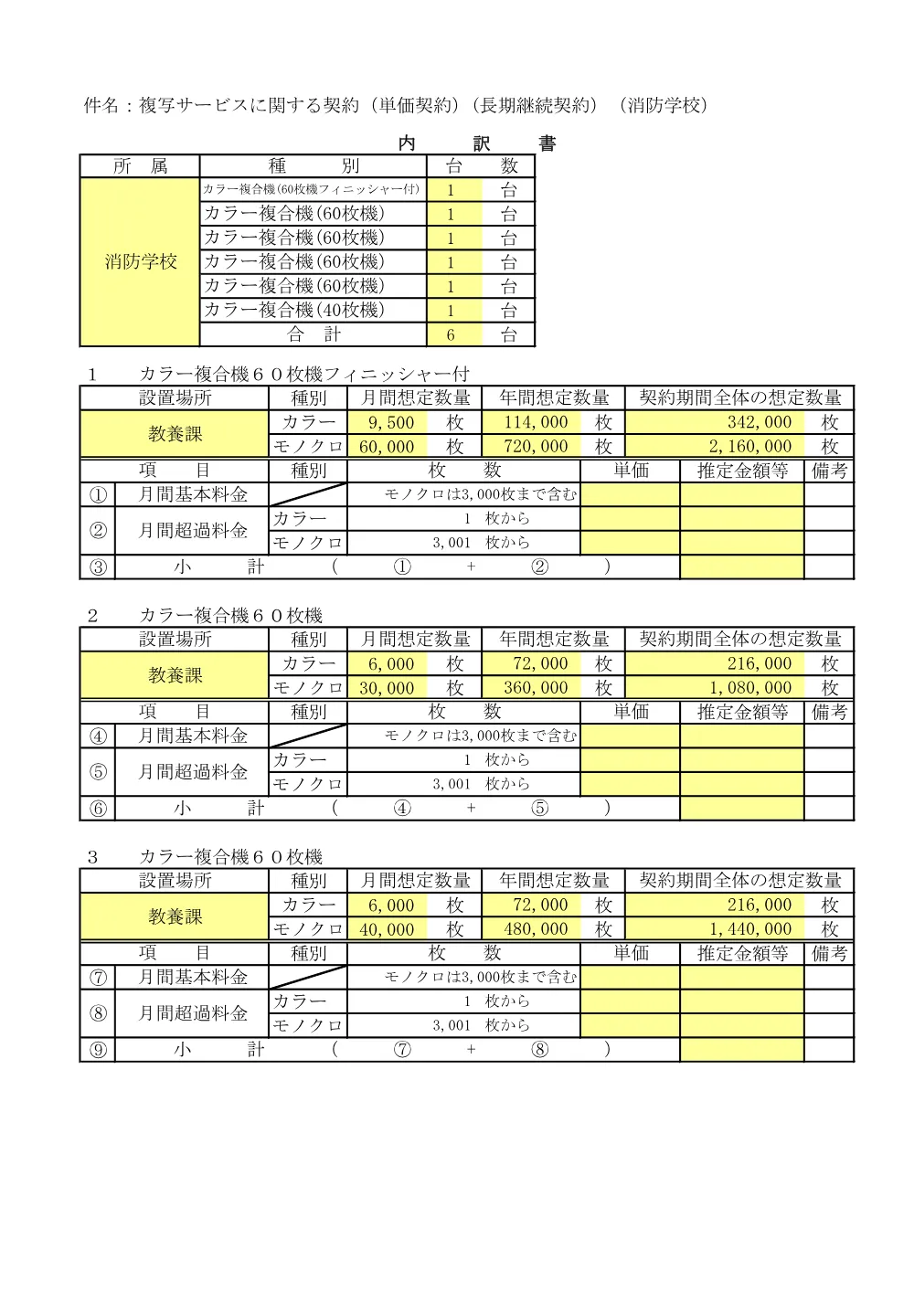 内訳書（金額なし）.pdf 1ページ目のプレビュー
