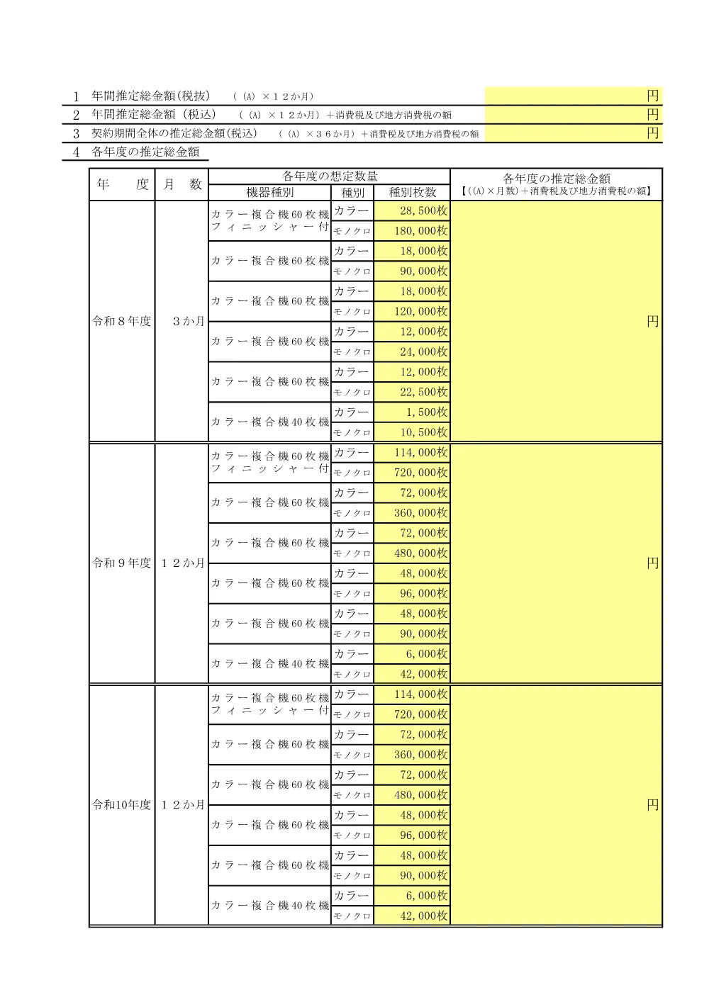 内訳書（金額なし）.pdf 3ページ目のプレビュー