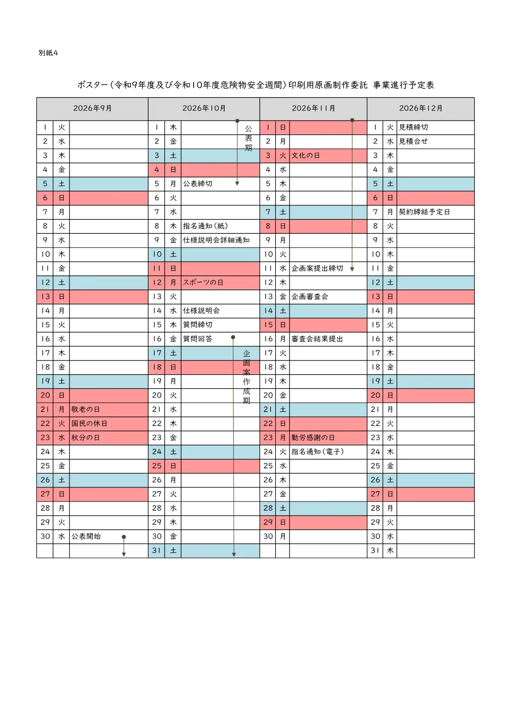 事業進行予定表.pdf 1ページ目のプレビュー
