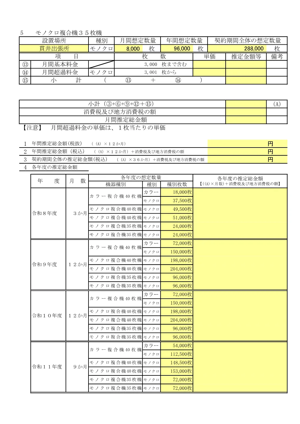 内訳書.pdf 2ページ目のプレビュー