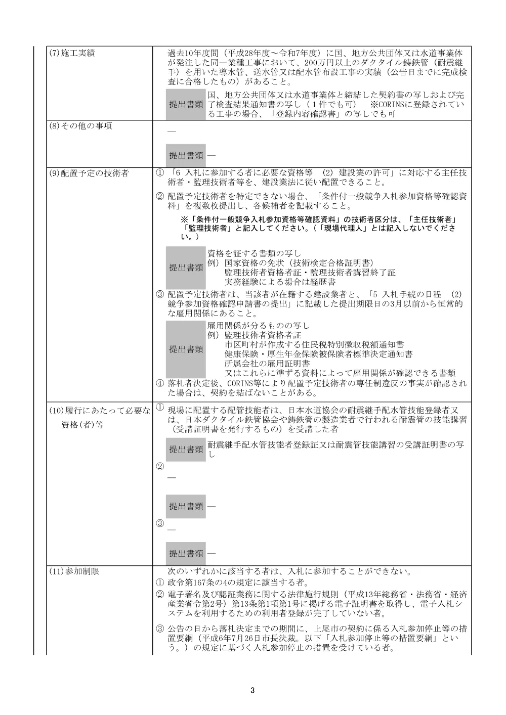 公告：上平中央三丁目地内（市道31141号線、外5路線）配水管布設工事.pdf 3ページ目のプレビュー