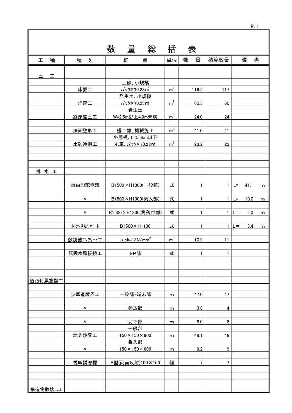 No.202数量計算書.pdf 2ページ目のプレビュー