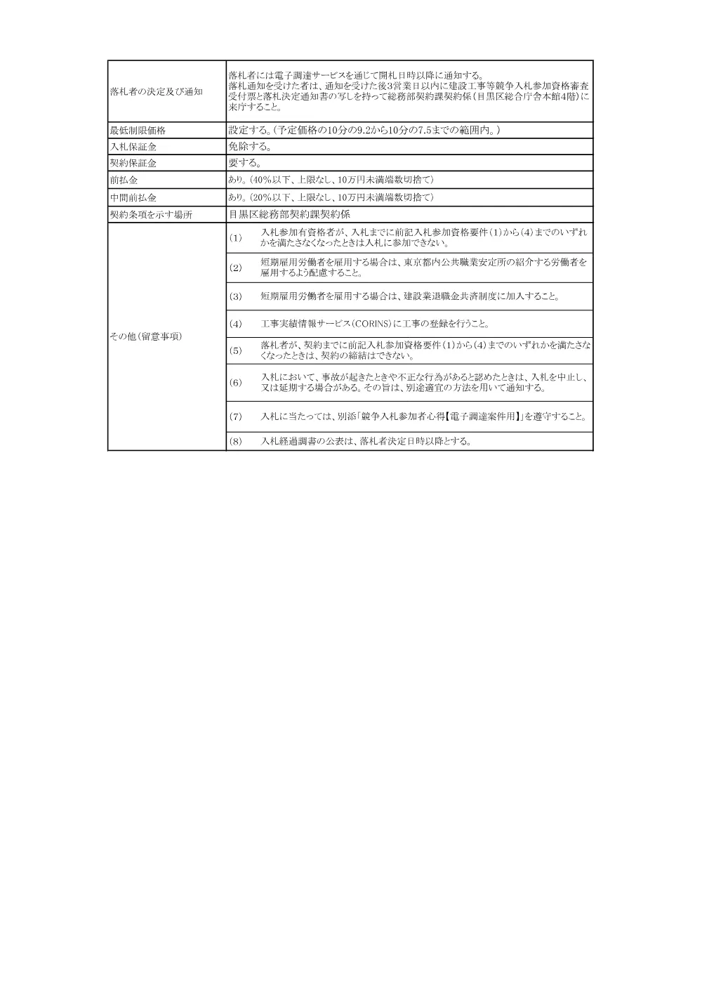 告示文：目黒区立月光原住区センター空調設備改修工事.pdf 3ページ目のプレビュー
