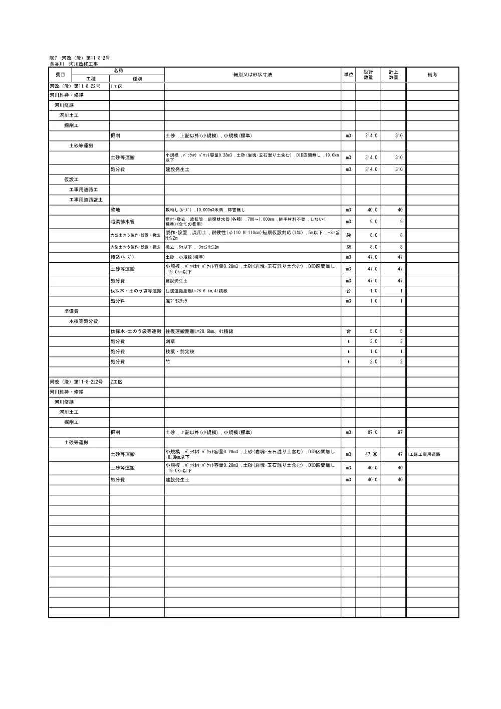 R07河改（浚）11-8-2数量総括表.pdf 2ページ目のプレビュー