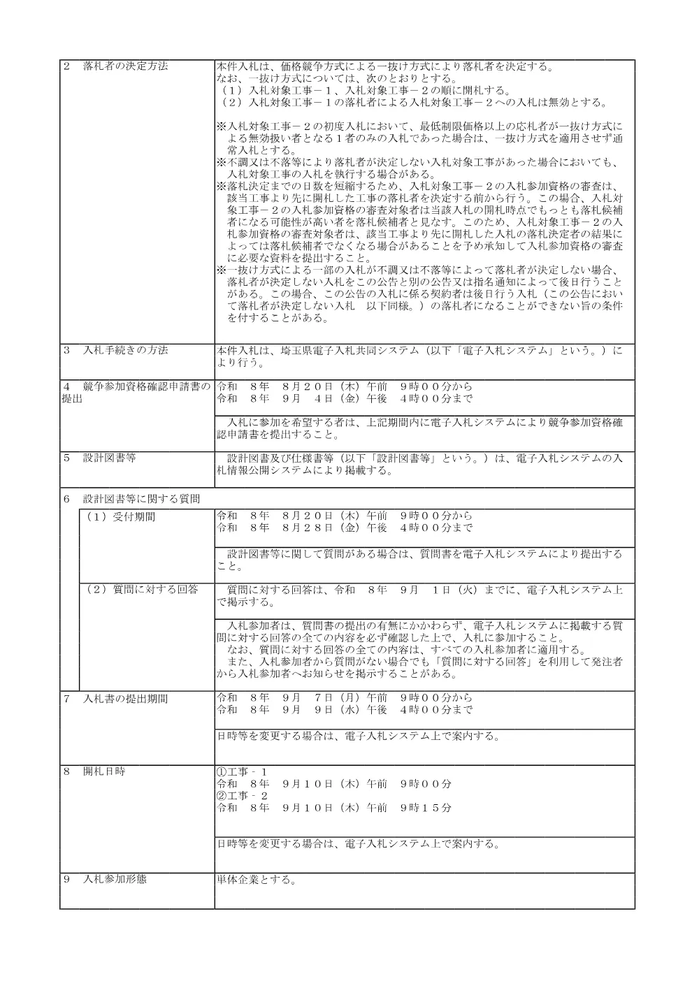 公告（荒川幹線120号線道路改築工事・下吉田144号線道路改築工事）.pdf 2ページ目のプレビュー