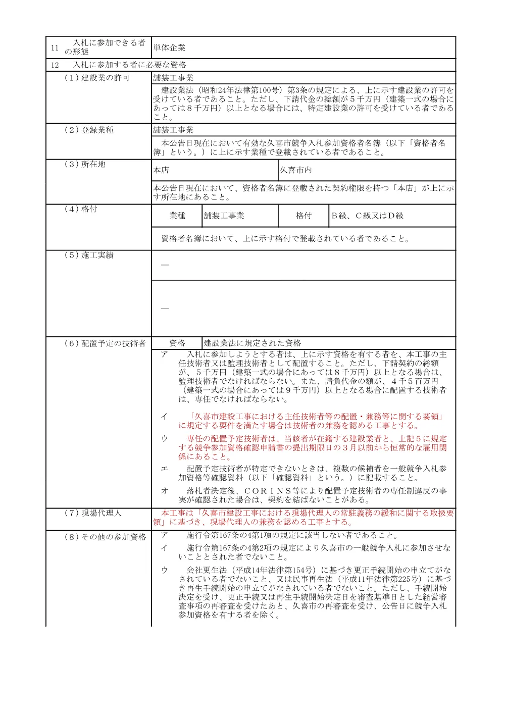 01入札公告【市道久喜7053号線（久喜工業高校東側）他舗装本復旧工事】.pdf 2ページ目のプレビュー