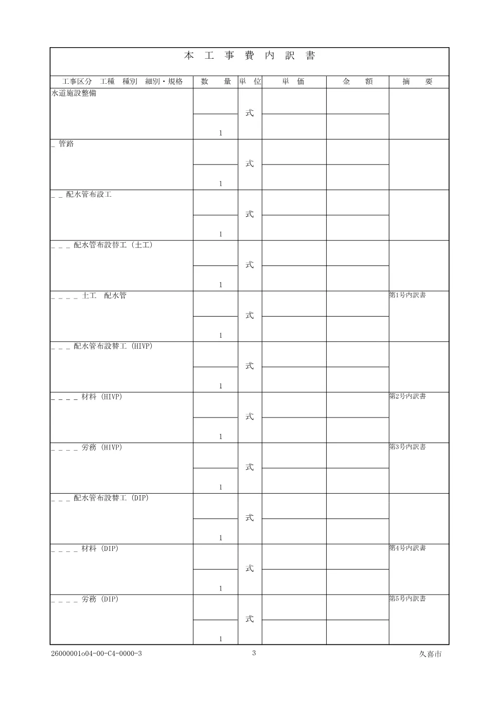04_仕様書【県道加須幸手線（鷲宮行政センター南側）他配水管布設替工事】.pdf 3ページ目のプレビュー