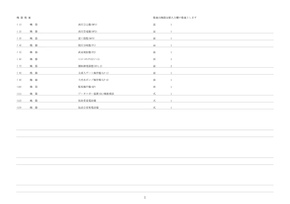 数量計算書②（電気）【上内中継ポンプ場機械・電気設備更新工事】.pdf 3ページ目のプレビュー
