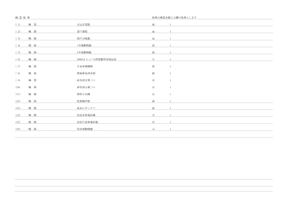 数量計算書(電気)【久喜菖蒲工業団地雨水排水ポンプ場機械・電気設備更新工事】.pdf 3ページ目のプレビュー