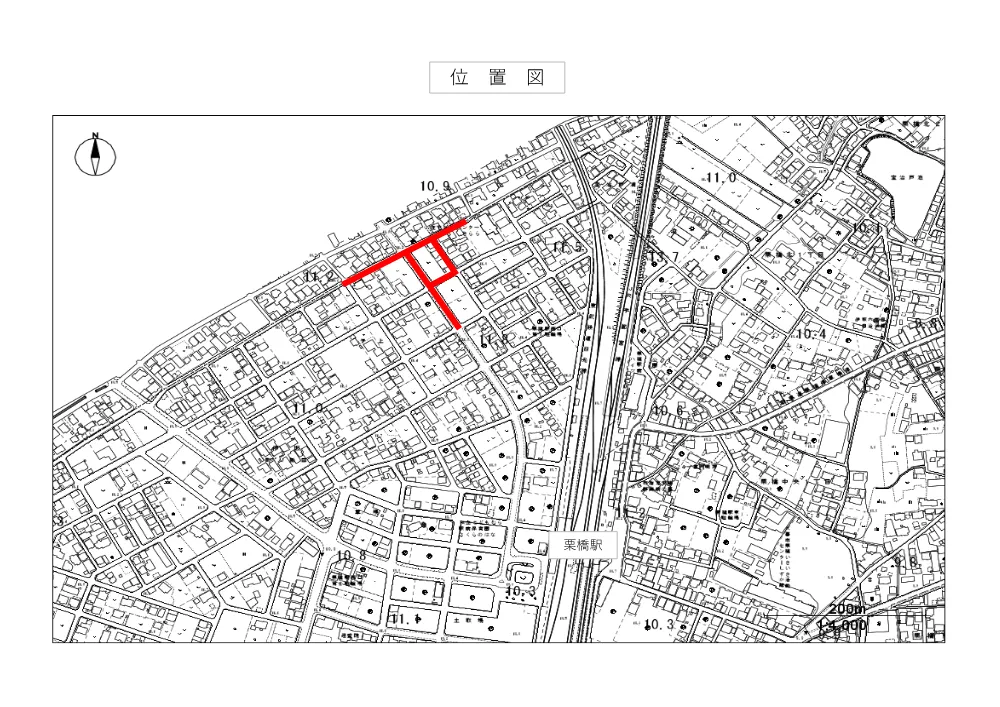 位置図【市道栗橋2006号線他下水道管布設工事（交付金）】.pdf 1ページ目のプレビュー