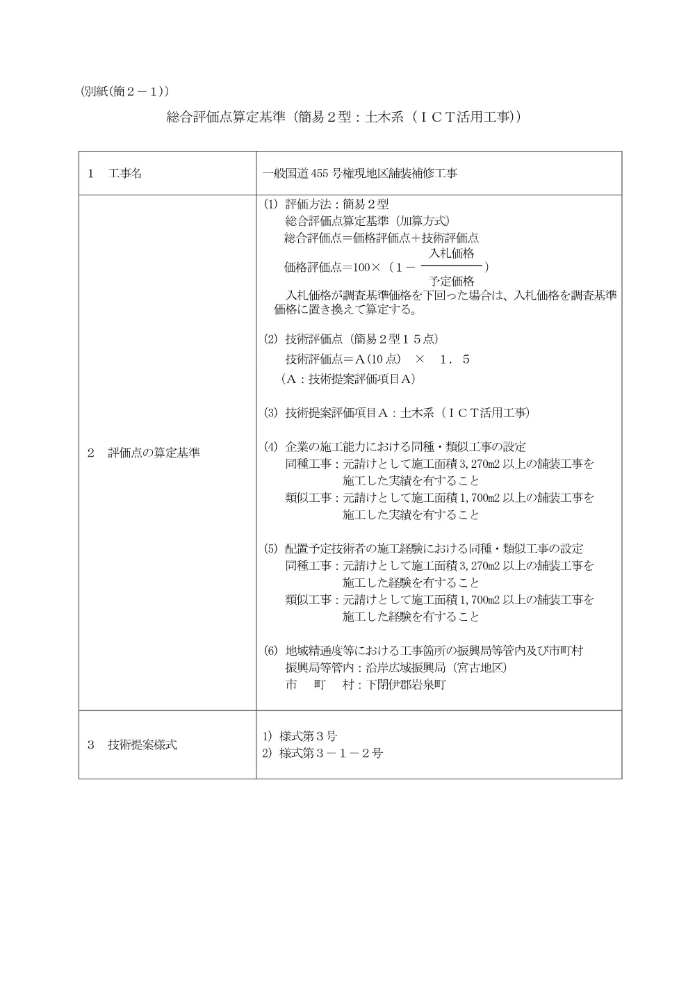 【権現地区】総合評価点算定基準.pdf 1ページ目のプレビュー