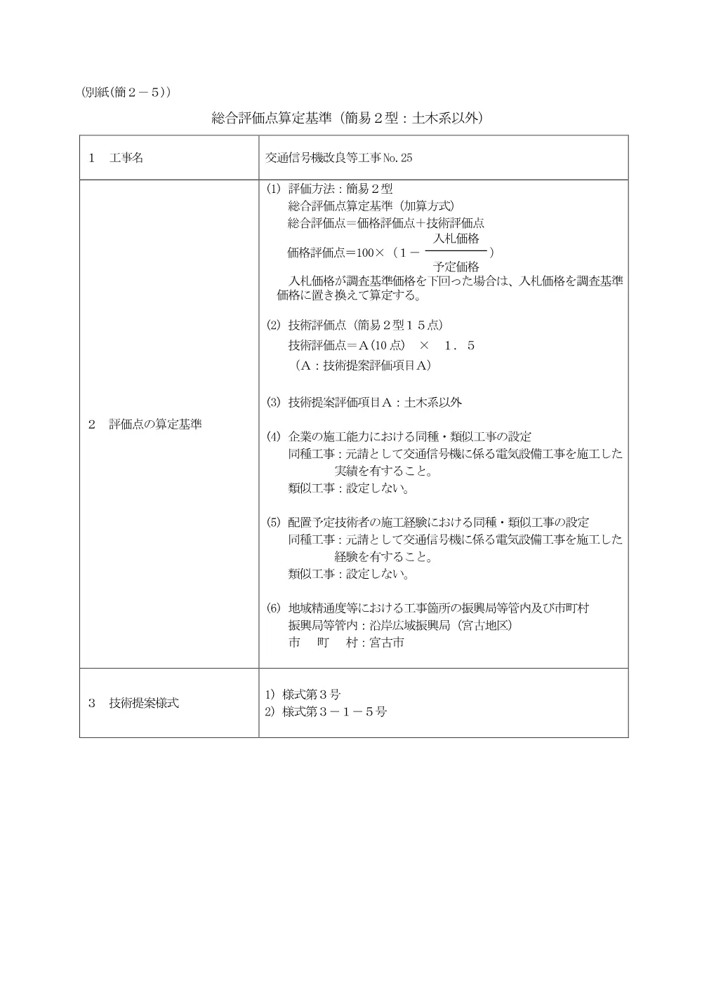 00-1_総合評価点算定基準(交通信号機改良等工事No.25).pdf 1ページ目のプレビュー
