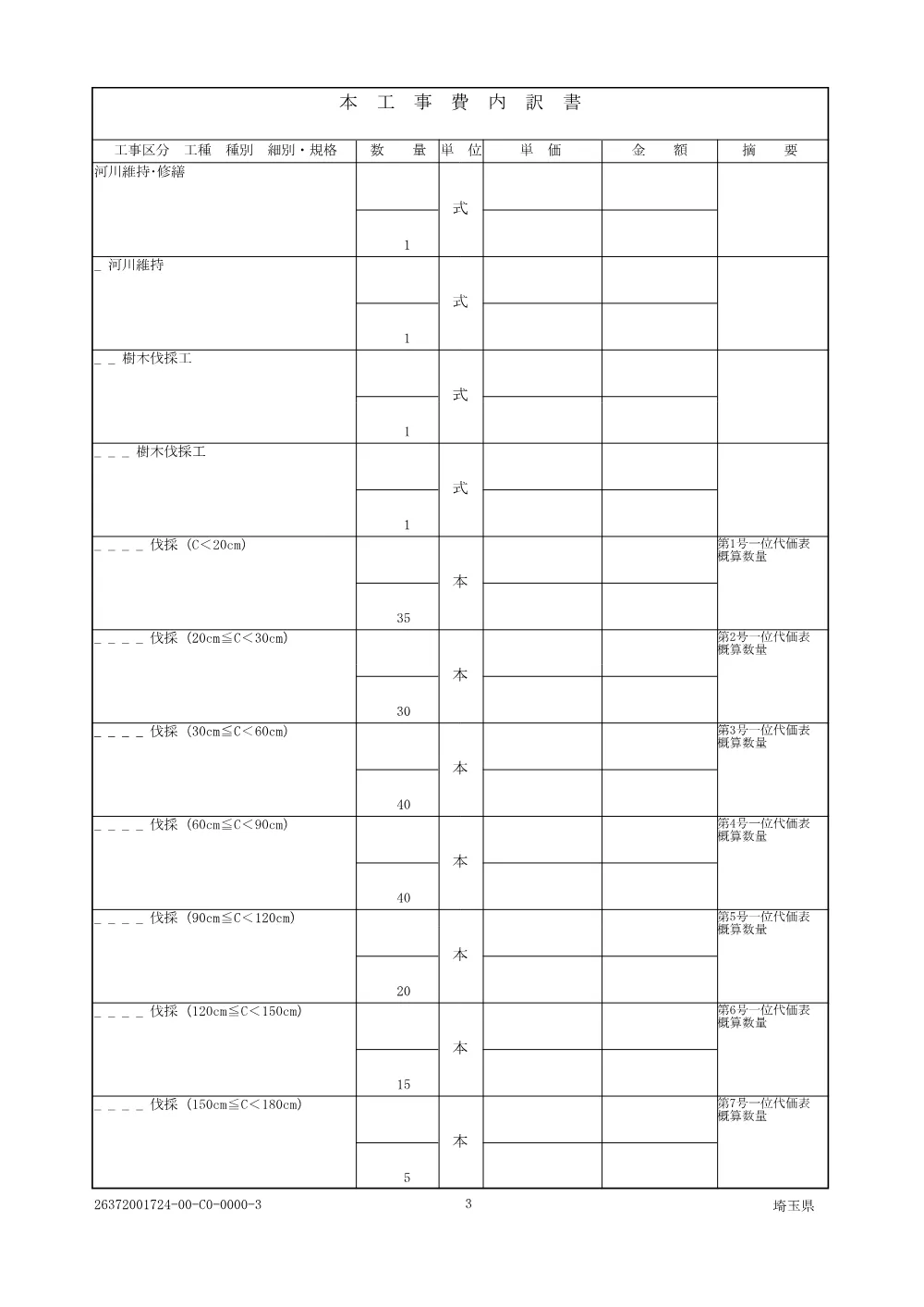 01 仕様書（中川樹木伐採工）.pdf 3ページ目のプレビュー