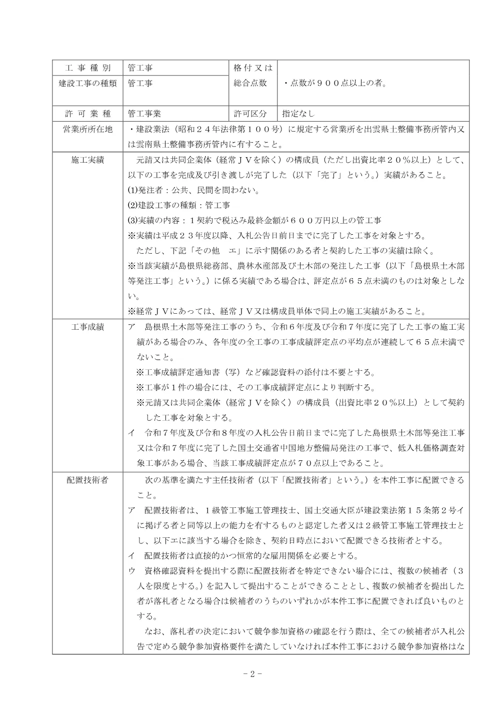 01 入札公告.pdf 2ページ目のプレビュー