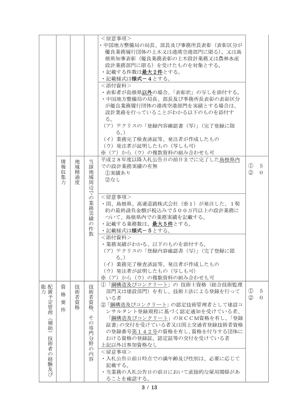 02 入札説明書（(都)松江熊野線（新大橋工区）防災安全交付金（街路）事業 橋梁詳細設計業務委託）.pdf 3ページ目のプレビュー