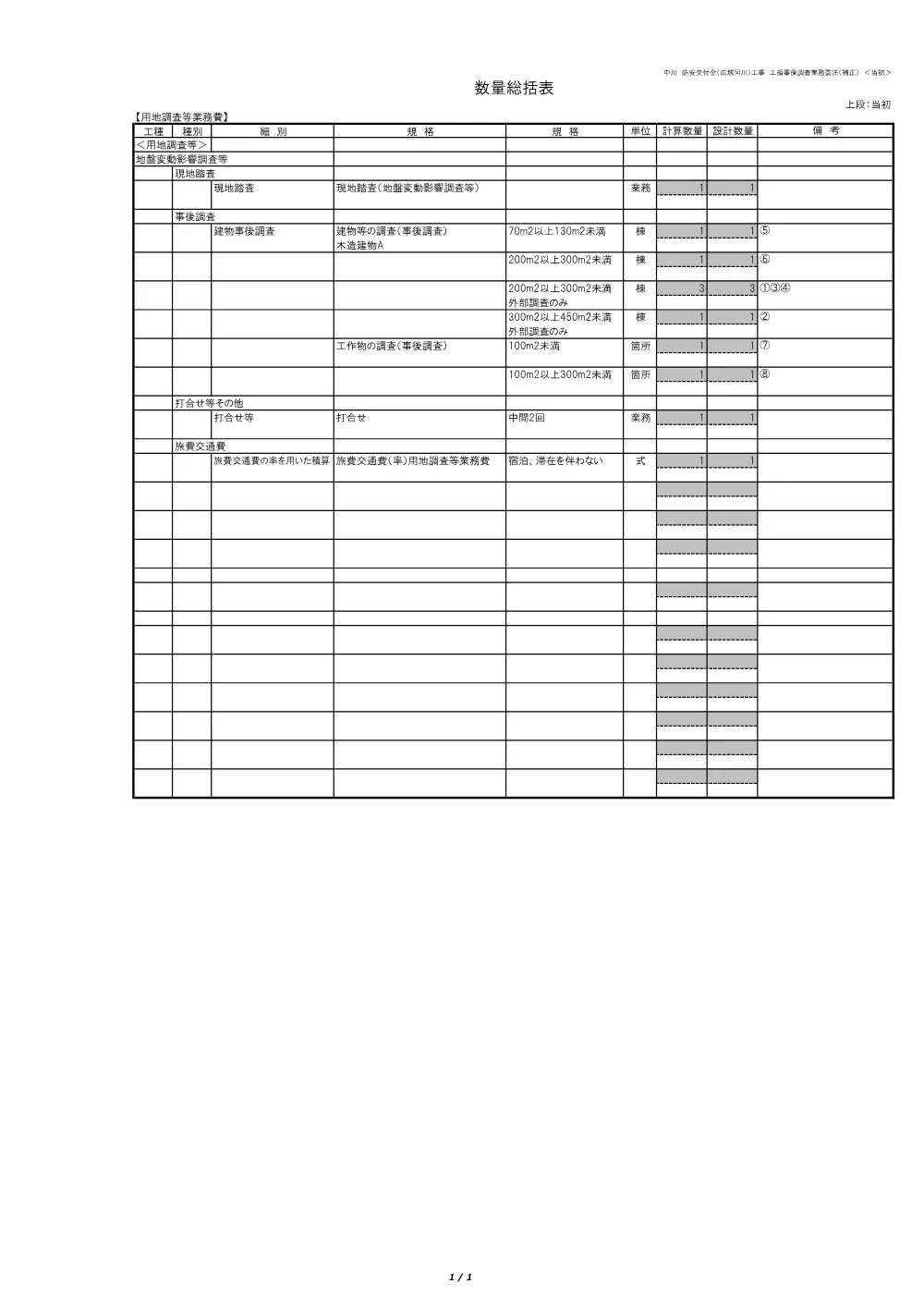 02_見積参考資料-1（中川 工損事後調査）.pdf 2ページ目のプレビュー