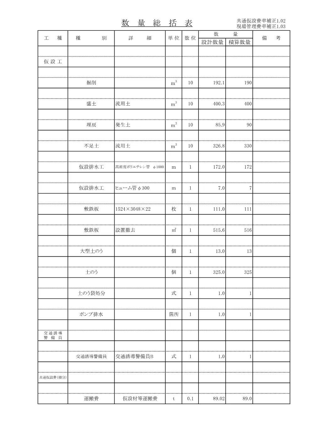 03_数量計算書 655.pdf 2ページ目のプレビュー