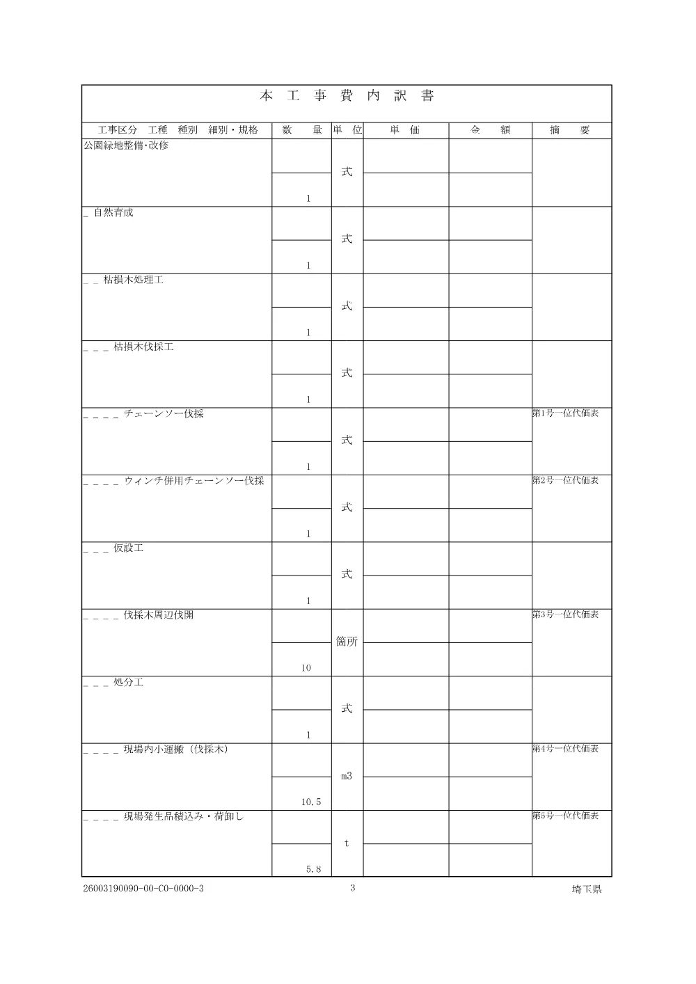 04_仕様書・図面・積算参考資料（R8樹林地保全業務委託（県中央部））.pdf 3ページ目のプレビュー