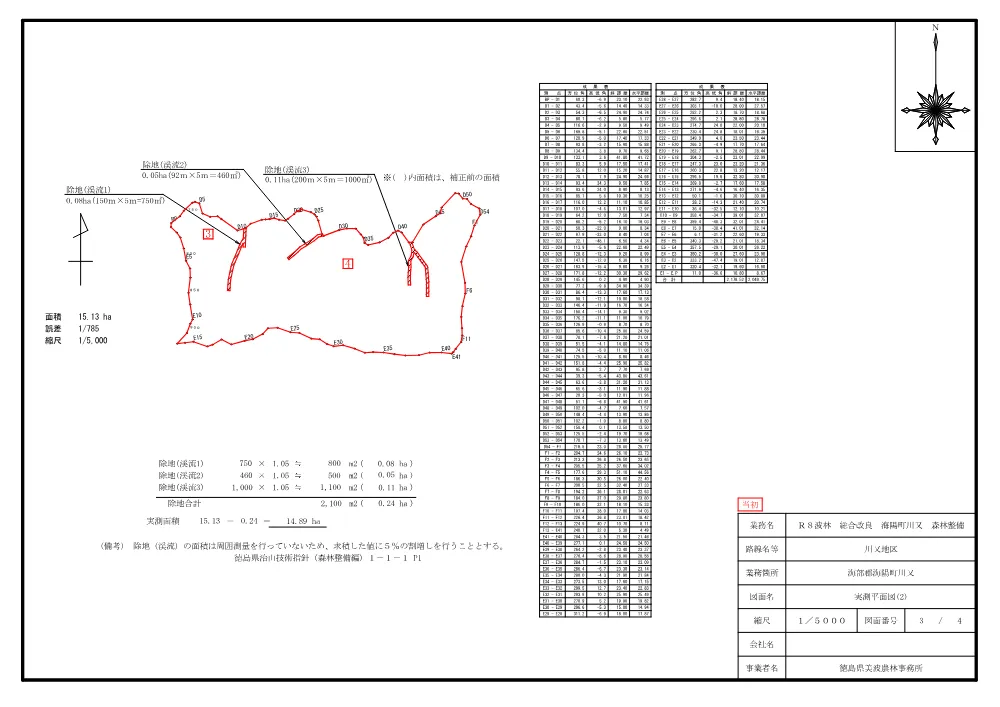 Ｒ８波林 総合改良 海陽町川又 森林整備（設計図面）.pdf 3ページ目のプレビュー